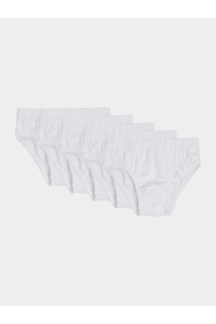 Pack of 5 - Boys Off White Cotton Briefs