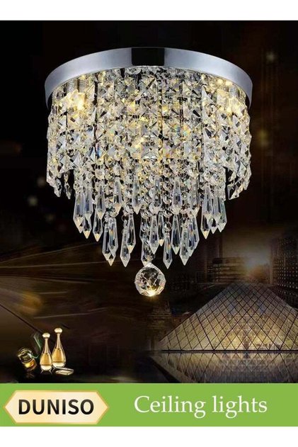 Crystal Ceiling Lamp, Corridor Lamp, Entrance Lamp, Warm Light, Balcony, Cloakroom, Aisle Lamp, Round Chandelier, Suitable For Corridor Entrance, Dining Room, Living Room, Study, Bedroom, Stair