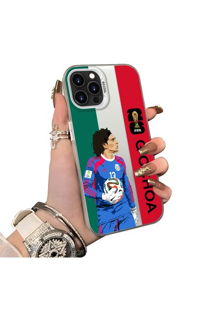 iPhone 13 Pro Compatible Hard Acrylic Back Silicone Edge Lens Protection Star Football Player Case