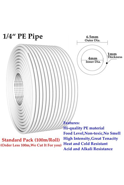10m(33ft) 1l4 Inch Pipe 1/4" 3/8" PE Pipe Food Grade Water Purifier Pipe Hi-quality Soft Tube Aquari
