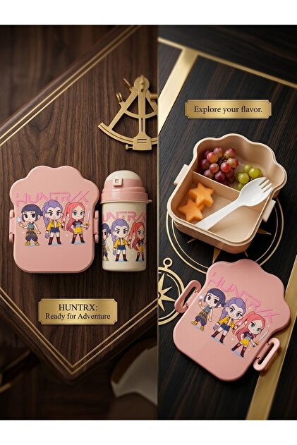 Kids' Favorite Water Bottle and Lunch Box Set - Engaging Cartoon Design for School and Trips