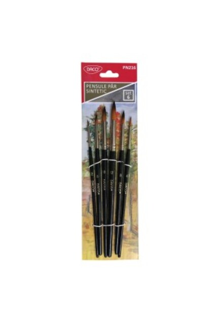 Set de pensule sintetice rotunde, 6 părți, pn216, 10 bucăți