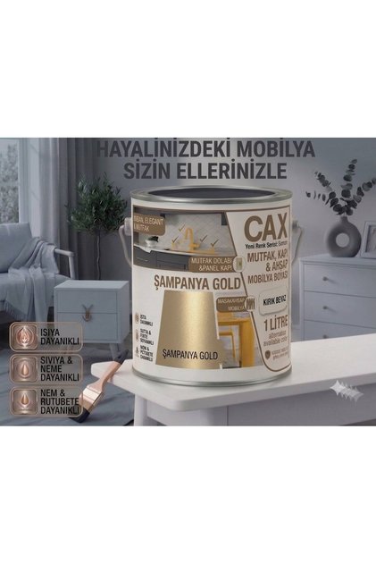 CAX 1 Litre Komodin ve Gardırop Boyası - Çok Amaçlı Dolap, Gardrop ve Ahşap Mobilya Boyası (Kendinden Vernikli)