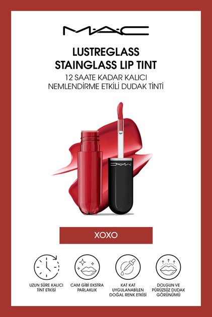 Lustreglass StainGlass Lip Tint - 12 Saate Kadar Kalıcı Nemlendirme Etkili Dudak Tinti- XOXO