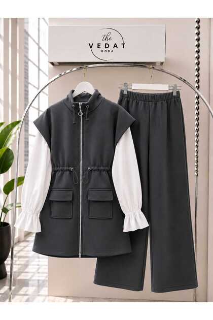 Damen-Tauchanzug mit Stehkragen und geraffter Taille -0600