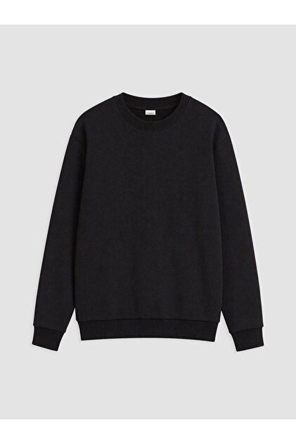 LCW Kids Siyah Bisiklet Yaka Erkek Çocuk Sweatshirt