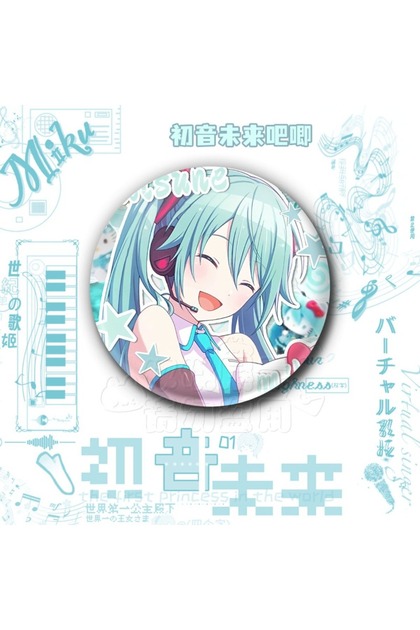 E New Hatsune Miku Brooch Cartoon Cute High-looking Anime Character Virtual Singer Badge Backpack Ac