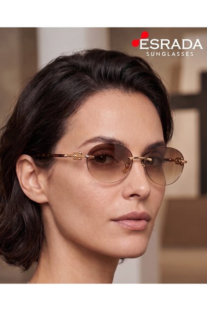 3104D 602180 2569 08 Uv400 Protected Brown Color Gold Detailed Women's Sunglasses 57-18-148