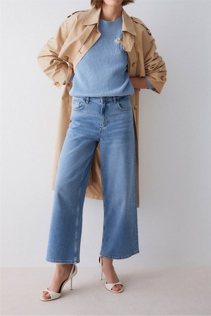 Cropped İspanyol Paça Jean