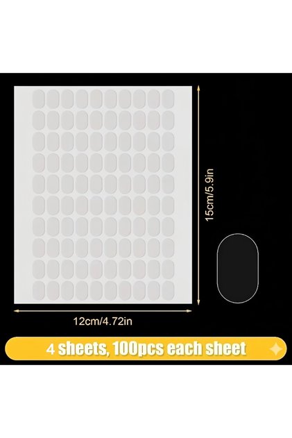 1 Set-400 Pcs YITAPE 200PCS Transparent Double Sided Tape Waterproof Seamless Adhesive Pads for Post
