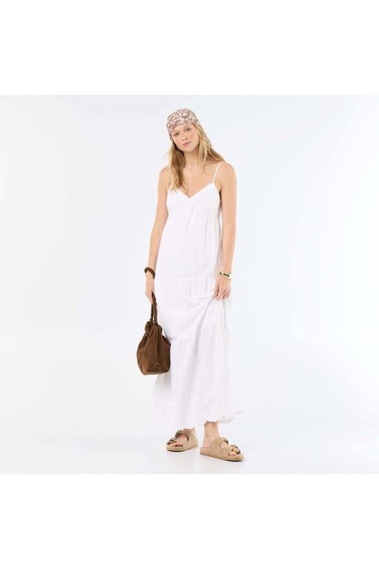 Tiered Long Dress White