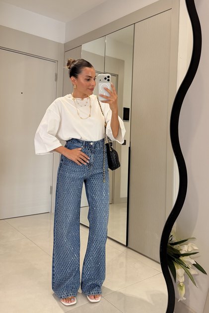 Kamper Midblue Taşlı Jean