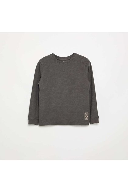 Plain Long-Sleeved Sweater Grey