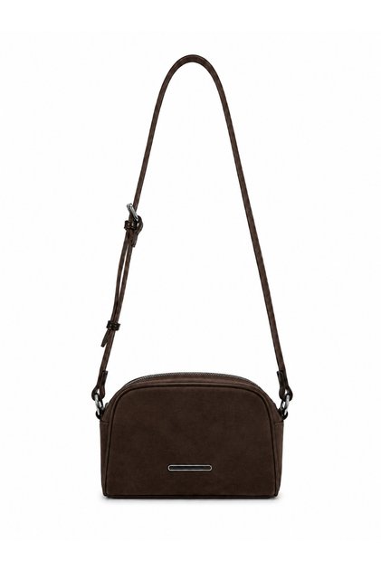 Liora Dark Brown Suede – Koyu Kahve Süet Kumaş Ayarlanabilir Askılı Kadın Omuz ve Çapraz Çanta