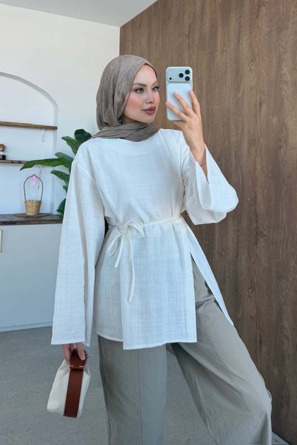 Nara Keten Tunik Ekru