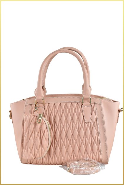 Loca Women's Wallet Hand and Shoulder Bag with Keychain Accessory - Powder