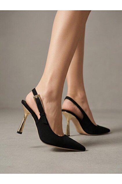 Open Back Classic Women's Heel Shoes