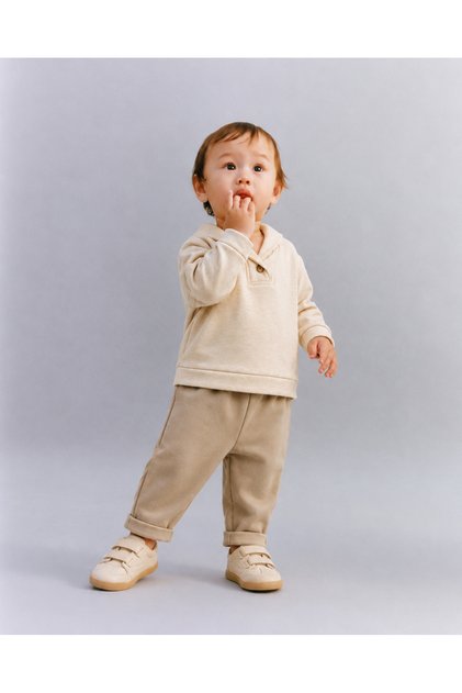 Baby Boy 2-Piece Set Shawl Collar Textured Sweatshirt Casual Pants Daily Special Occasions Holiday Wear