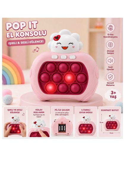 Işıklı Ve Sesli El Konsolu El Popit Oyunu