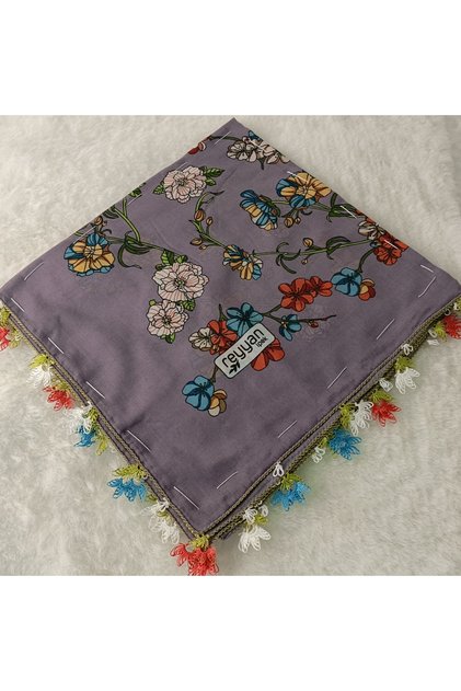 Handmade Needlework Writing, Scarf, Yemeni, Mevlit Cover, Head Cover, 4 Sides Embroidered, 100% Cotton, 100*100cm