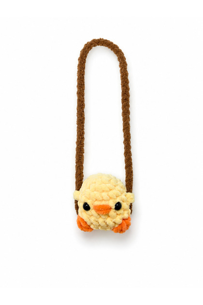 Yellow Chick Hand Knitted Bag and Car Ornament