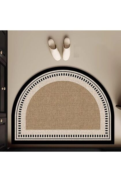Semicircular Welcome Door Mat Cute Sun Print Outdoor Floor Mat Non-Slip and Durable