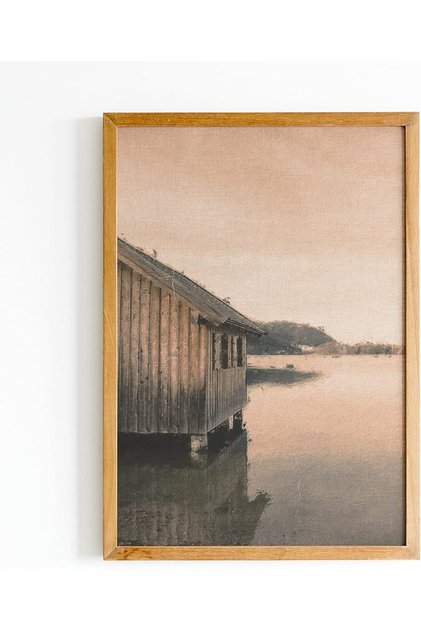ALAYRA Lake Landscape Canvas Wall Art Outer Frame 60x80 cm