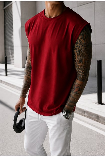 Plain Men's Combed Cotton Fabric (Zero Sleeve) T-Shirt