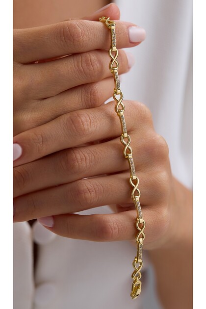 Zircon Stone Infinity Bracelet