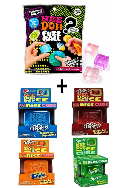 Needoh Squishy Süpriz Paket Mini 3'lü 1 Adet +Needoh Nıce Cube Pepsi,Sprite,Fanta Veya Dr Pepperr 1 ADET ( 2'Lİ Set )