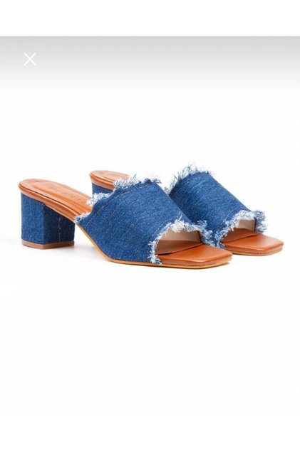 Lili Jeans Denim Heelled Slippers