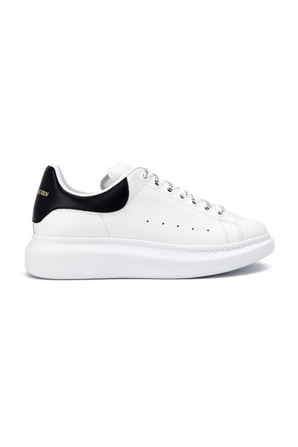 Erkek S.Rubber Kalın Tabanlı Deri Sneakers - Beyaz/Siyah