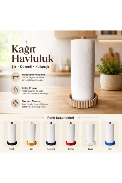 Desktop Paper Towel Holder Vertical Roll Towel Holder Kitchen Countertop Organizer