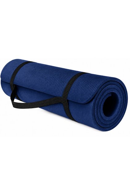 Rolled Red Yoga Mat with Black Straps Lightweight Durable Customizable Non-Slip TPE Yoga Mats with Strap Eco-Friendly Exercise Mat for Yoga Pilates