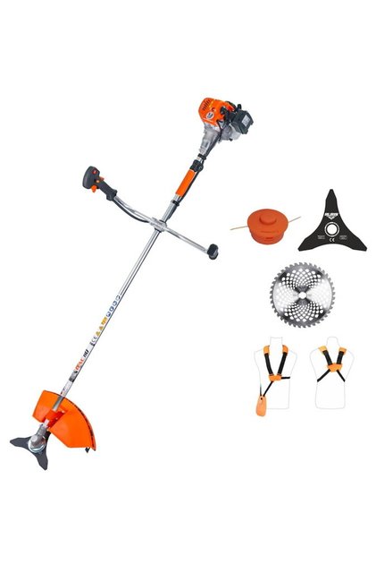 Motocoasa de tuns iarba pe benzina DAC 110, putere 1.2 CP, 26 cm3, motor Tez, 2 timpi, diametru taiere 21 cm, bobina fir, disc 3 lame