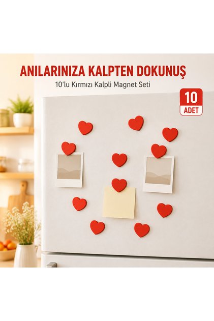 Kalpli 10'lu Magnet Seti Fotoğraf ve Not Tutucu Buzdolabı Süsü Güçlü Mıknatıs Dekoratif Magnet
