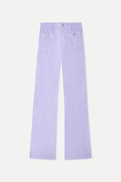 Kadın Lila Cep Detaylı Flare Fit Pantolon