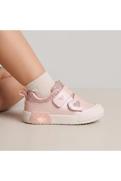 Suzi Kız Çocuk Kalp Cırt Işıklı Sneaker Ayakkabı