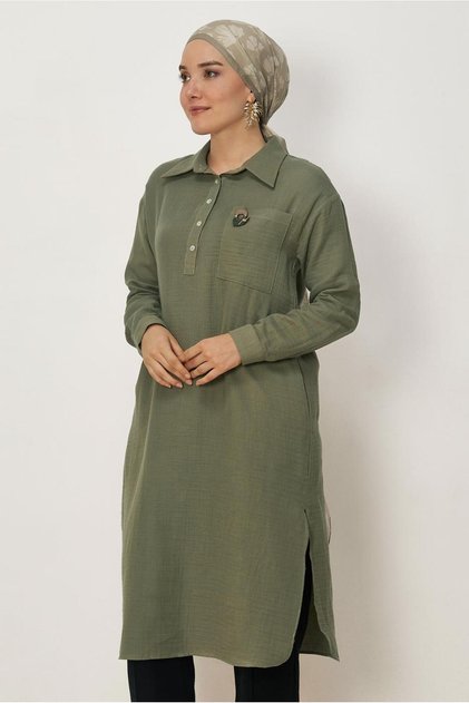 Shirt Collar Muslin Tunic 46732