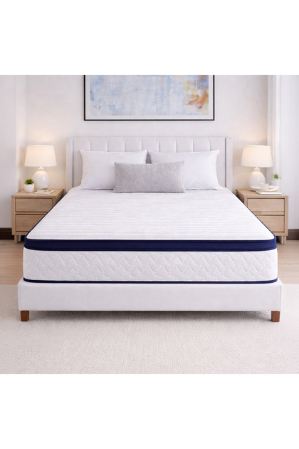 Delux 30 cm Pillow Top Bonnell Spring Mattress – Firm Ortho Medical Support, Motion Isolation, Spine Balance & Pressure Relief