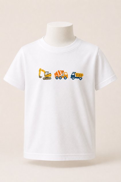 Children's White Series Mixed Prints Cotton Combed Cotton Unisex T-Shirt
