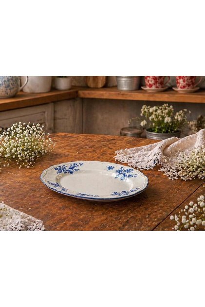 VINTAGE GARDEN TEKLİ OVAL TABAK 21X14CM