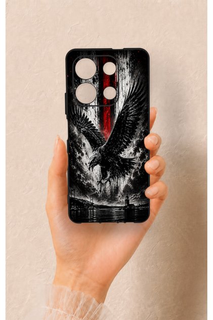 Infinix Note 30 Compatible Black Eagle Patterned Silicone Case