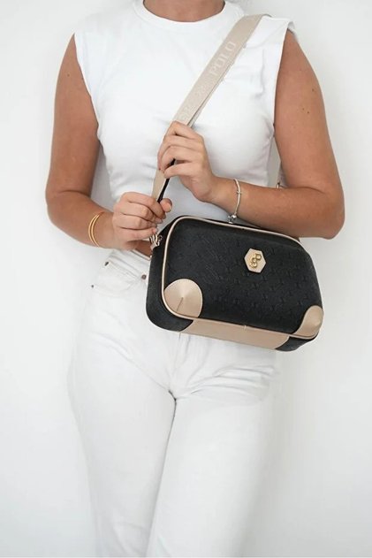 Black - Women's Crossbody Bag with S.Nut Logo Sp1094