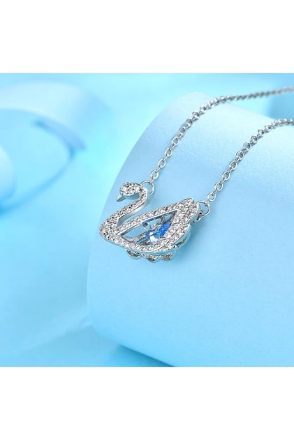 Blue Zircon Bat Necklace