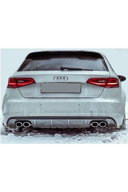 Audi A3 8v HB S3 Difüzör Sağ Sol Çift Çıkış Parlak Siyah Difizör 2012-2016 arka+bodykit+ek+karlık