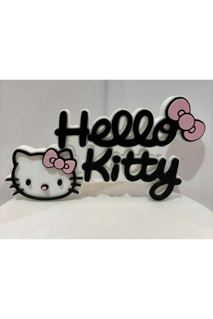 Hello Kitty 3D Masaüstü Dekoratif Yazı & Figür Standı - Çocuk & Genç Odası Dekorasyon