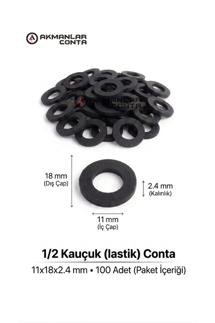 1/2 Kauçuk(lastik) Conta 11x18x2.4 mm 100 Adet