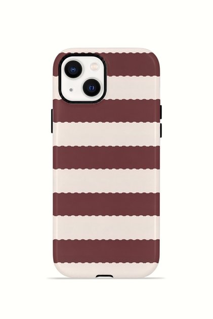 iPhone 13 Vorian Double Layer Case Plum Cream Stripe