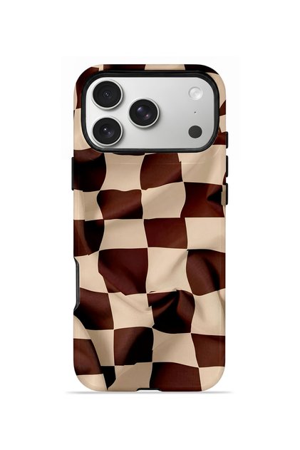iPhone 17 Pro Max Vorian Double Layer Case Mocha Melt Checker